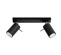 Plafonnier Acier Noir GU10 2 Ring