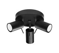 Plafonnier Acier Noir GU10 3 Ring