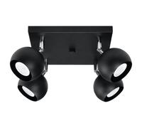 Plafonnier Acier Noir GU10 4 Oculare