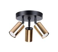 Plafonnier Acier Or/Noir GU10 3 Winx