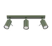 Plafonnier Acier Vert Olive GU10 3 Ring Line