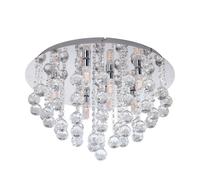 Plafonnier ALMONTE IP44 G9 8X3W en acier chrome D500mm