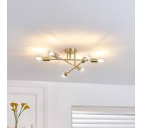 Plafonnier Aloria Lindby, dimmable, doré, Salon / Salle à manger, Métal, Moderne, Plafonnier