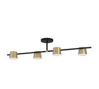 Plafonnier ALTAMIRA GU10 4X4,6W en acier noir et laiton 1155x210x235mm