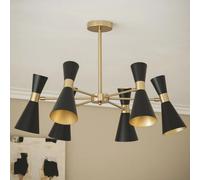 Techbrey plafonnier métal jigger 6 spots noir G
