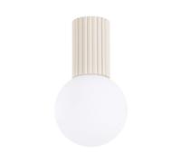 SOLLUX lighting Plafonnier - Spot de plafond en aluminium et verre - 1 flamme - Ampoule LED - Beige Halo