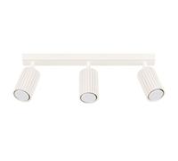 SOLLUX lighting Plafonnier LED - Spot de Plafond - en Aluminium - 3 Abat-jours - 45 x 6,5 x 16,5 cm - Karbon Beige