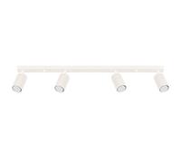 SOLLUX lighting Plafonnier LED - Spot de Plafond - en Aluminium - 4 Abat-jours - 81 x 6,5 x 16,5 cm - Karbon Beige
