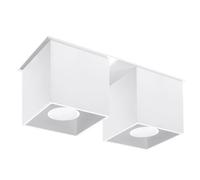 Plafonnier Aluminium Blanc GU10 2 Quad 2