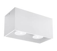 Plafonnier Aluminium Blanc GU10 2 Quad