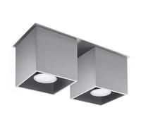 Plafonnier Aluminium Gris GU10 2 Quad 2
