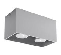 Plafonnier Aluminium Gris GU10 2 Quad