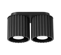 Plafonnier Aluminium Noir GU10 2 Aura