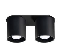Sollux Lighting Plafonnier spot Orbis - Design moderne, aluminium, 2x GU10 remplaçables, noir
