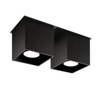 Plafonnier Aluminium Noir GU10 2 Quad 2