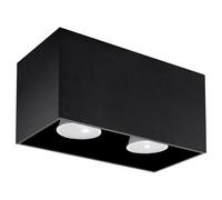 Plafonnier Aluminium Noir GU10 2 Quad