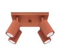 Sollux Lighting Plafonnier Karbon SL.1640 4x10 W 4 abat-jours Aluminium GU10 Rouge