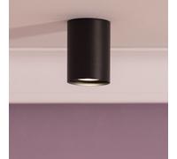 LEDKIA LIGHTING - Plafonnier Aluminium Quartz Noir | Compatible Ampoules GU10 220-240V | Durable et Résistant | Pour Intérieur et Extérieur Couverts | Ø80 mm, Noir, Aluminium