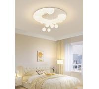 Plafonnier Américain À 3 Couleurs Pour Chambre D'Enfant, Design Moderne, Luminaire de Plafond Rond En Métal de 50 Cm, Idéal Pour Une Chambre de Fille, Avec Boules/Bulle