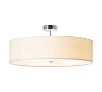 Plafonnier Andria Textile, 60 Cm, Blanc Blanc
