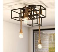 Plafonnier Andrik Lucande, dimmable, noir, Salon / Salle à manger, Métal, Moderne, Plafonnier