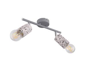 Plafonnier App Control Plafonnier à 2 lampes Spot de plafond, avec spots mobiles aspect pierre terrazzo, LED RVB 8,5W 806Lm, L 30 cm