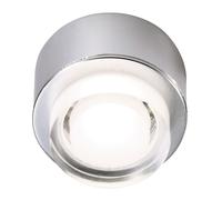 Plafonnier apparent LED Spot à monter dans un couloir Spot de plafond, métal argenté, 1W 85Lm blanc chaud, DxH 4x3,2 cm