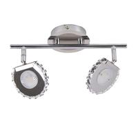 Applique murale LED applique salon éclairage intérieur avec spots orientables, verre cristal chromé, 2x 4W, 2x 320 lm 4000K, LxP 21x18 cm