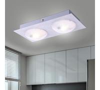Plafonnier Applique Plafonnier Couloir Satiné 2 à Flammes LED Longueur 22cm