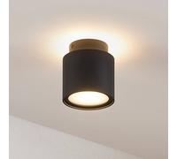 Plafonnier Arcchio Walisa, Ø 10 cm, noir, diffuseur, GU10 Walisa Arcchio, dimmable, noir, Salon / Salle à manger, Aluminium, Moderne, Spot