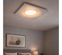 Plafonnier Argent Blanc Verre Lampe De Couloir L 38 Cm