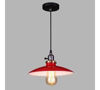 Plafonnier Artistique en Fer forgé Rouge, Lustre Traditionnel à Finition en métal huilé, luminaire Suspendu de Style Moderne Compatible, Luminaires intérieur