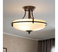 Plafonnier ASPERO Bronze Crème Style Nouveau Ø43cm 3-lampes Salon Couloir Lampe