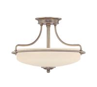 Plafonnier Aspero Crème Nickel Ø43Cm 3xE27 Style Art Nouveau Salon Couloir