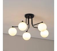 Plafonnier Astral SOLLUX LIGHTING, dimmable, noir, Salon / Salle à manger, Verre, Moderne, Plafonnier