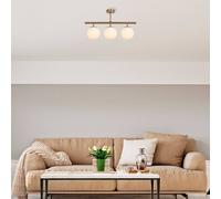 Plafonnier Atmaca Opviq, dimmable, doré, Salon / Salle à manger, Métal, Plafonnier