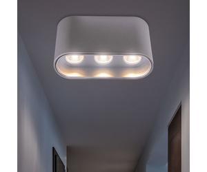 Plafonnier Aufbaulampe Gris Argent LED Lampe de Salon L 10,5 CM