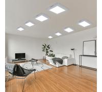 Plafonnier Aufbaulampe Panneau LED Couloir Lampe de Bureau Du Jour 8er Set