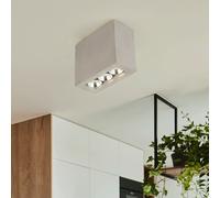 Plafonnier spot de plafond 3 ampoules spot LED lampe de salon lampe de couloir gris béton 6,6 watts 440 lumens 3000 Kelvin blanc chaud, LxlxH 12,2x5,6x10 cm