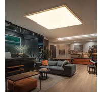 Plafonnier Aufbaupanel Lumière pour Salle à Manger Optique Bois Alu LED L 59 CM