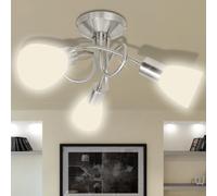 Plafonnier avec Abat-jour en Verre 3 Ampoules E14 Bol Eclairage Lustre vidaXL