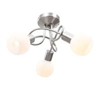 Plafonnier avec Abat-jour en Verre 3 Ampoules E14 Bol Eclairage Lustre vidaXL