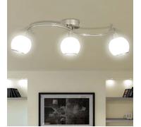 Plafonnier avec abat-jour en verre et 3 ampoules E14 240986