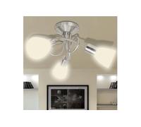 vidaXL Plafonnier Abat-jour Verre 3 Ampoules Luminaire Lampe Suspension Lustre 240983
