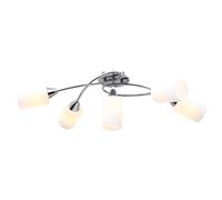 Plafonnier avec Abat-jours en Verre pour 5 Ampoules Lustre Chambre vidaXL