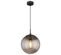 Plafonnier avec boule de verre lampe de table à manger lampe de salon suspension boule de verre fumé, 1x E27, IP20, DMxH 25x120cm, chambre à coucher