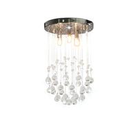 vidaXL Plafonnier avec Perles de Cristal Sphère 3 Ampoules Lampe Suspendue Lustre Luminaire Eclairage Intérieur Salon 281575