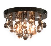 Plafonnier avec Perles Fumées Rond Lustre Lampe Suspendue Eclairage vidaXL