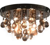 Plafonnier avec perles noir fumé Noir Rond G9