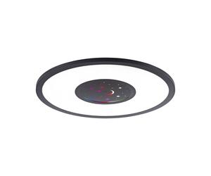 Plafonnier avec télécommande lampe de salon plafonnier dimmable chambre d'enfant, CCT, plaque tournante lune/étoiles, 1x LED 17,5W 1050Lm, 1x RGB 2W, DxH 40x4,5 cm